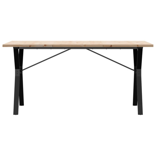 vidaXL Table de salle à manger piètement en Y 140x80x75,5 cm en pin massif et acier