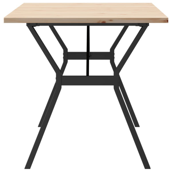 vidaXL Table de salle à manger piètement en Y 140x80x75,5 cm en pin massif et acier
