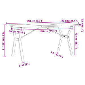 Esstisch Kiefer Massivholz & Stahl 160cm