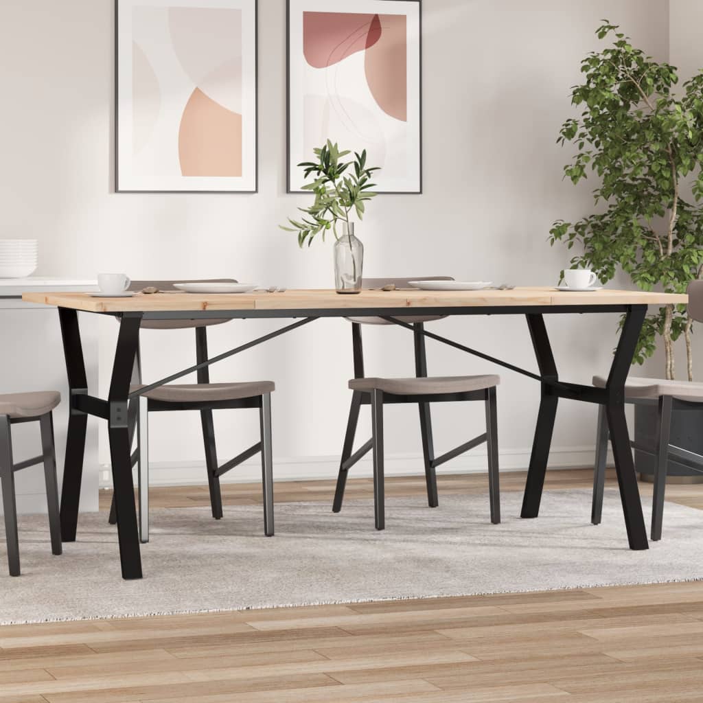 Esstisch Kiefer Massivholz & Stahl, 180 cm