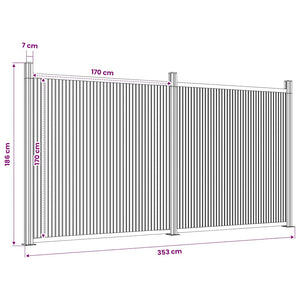 Graues WPC Zaunelement 353x186 cm