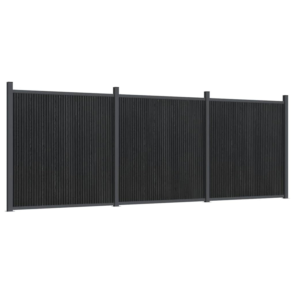 Graues WPC Zaunelement 526x186 cm