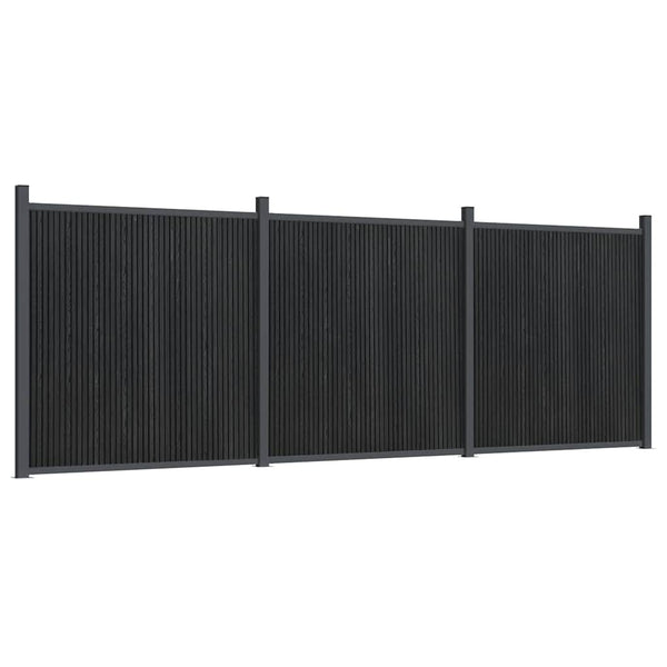 Graues WPC Zaunelement 526x186 cm