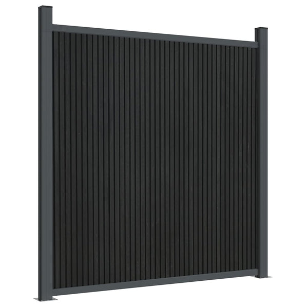 Graues WPC Zaunelement 1564x186 cm