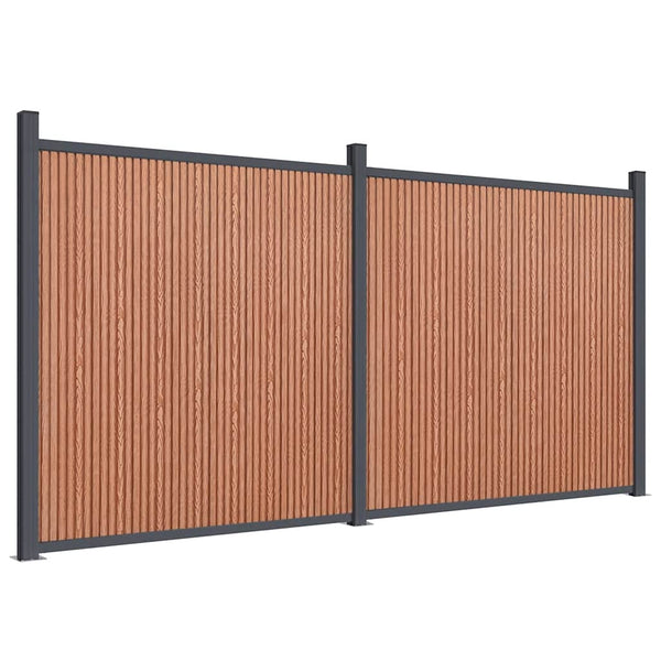 WPC Zaunelement Braun 353x186 cm