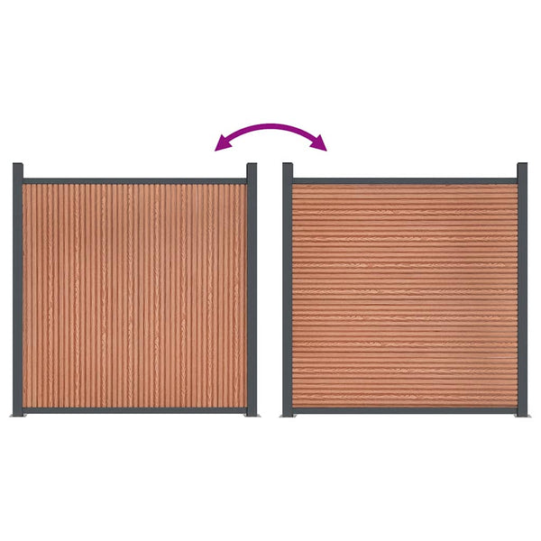 WPC Zaunelement Braun 699x186 cm