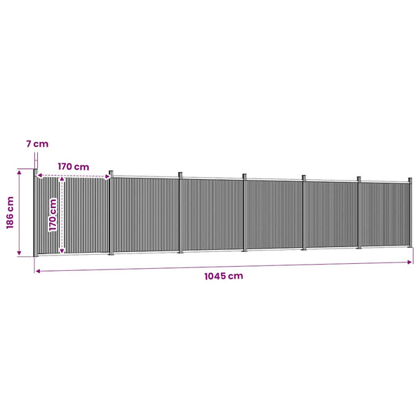 WPC Zaunelement Braun 104,5x186 cm