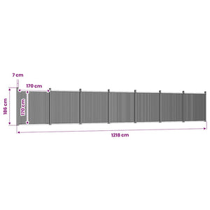 WPC Zaunelement Braun 1218x186 cm