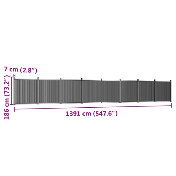 WPC Zaunelement Braun 1391x186 cm