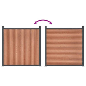 WPC Zaunelement Braun 173x186 cm