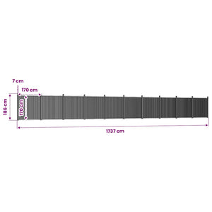 WPC Zaunelement Braun 173x186 cm