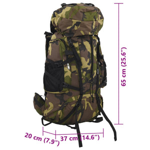 60L Wanderrucksack Grün Tarnfarben Oxford-Gewebe