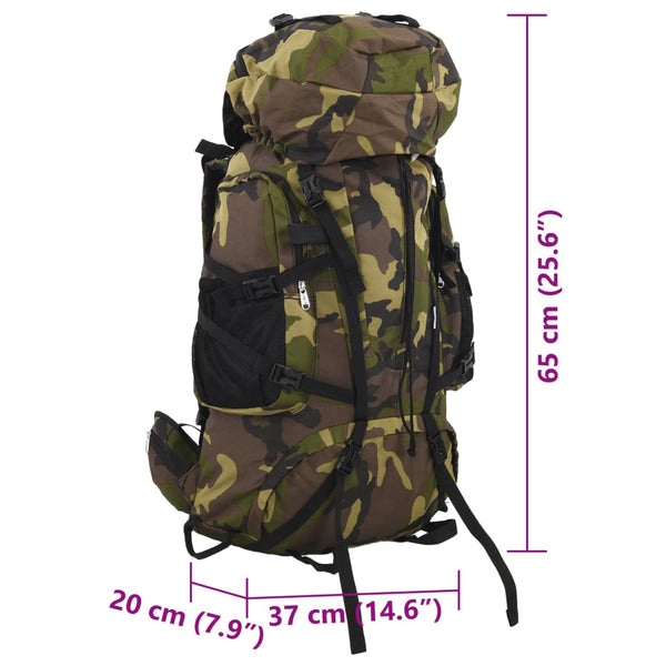 60L Wanderrucksack Grün Tarnfarben Oxford-Gewebe