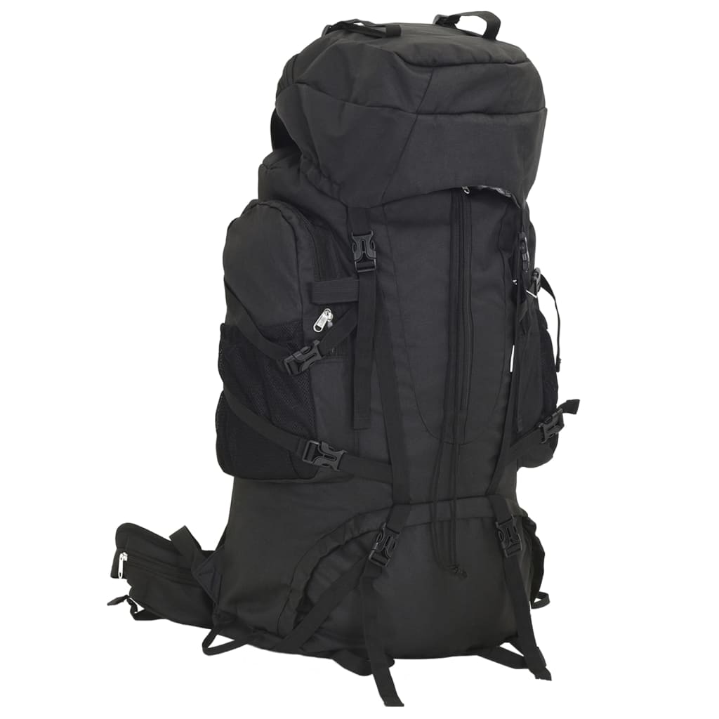 80L Wanderrucksack Schwarz Oxford-Gewebe