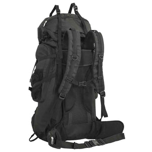 80L Wanderrucksack Schwarz Oxford-Gewebe