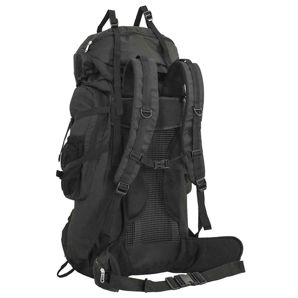 80L Wanderrucksack Schwarz Oxford-Gewebe