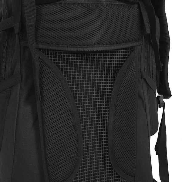 80L Wanderrucksack Schwarz Oxford-Gewebe