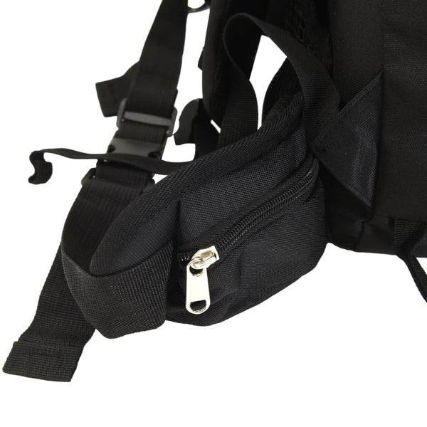80L Wanderrucksack Schwarz Oxford-Gewebe