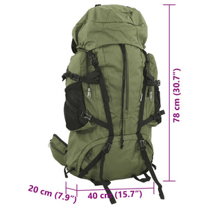 80L Armeegrüner Wanderrucksack Oxford-Gewebe