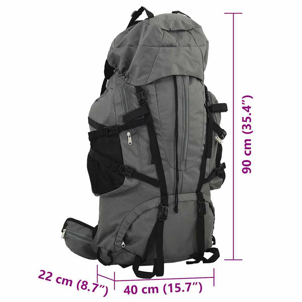 Grauer 100 L Wanderrucksack aus Oxford-Gewebe