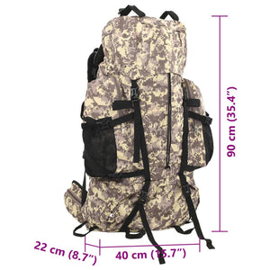 100L Wanderrucksack Kamelbraun Tarnfarben