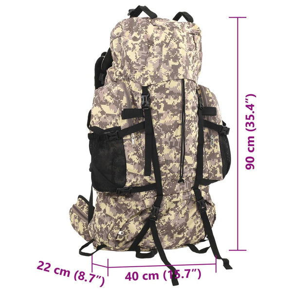 100L Wanderrucksack Kamelbraun Tarnfarben