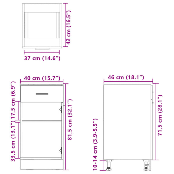 Sonoma Eiche Schubladenschrank 40 cm