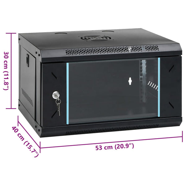 6HE Wandmontierter Netzwerkschrank 19" IP20 53x40x30 cm