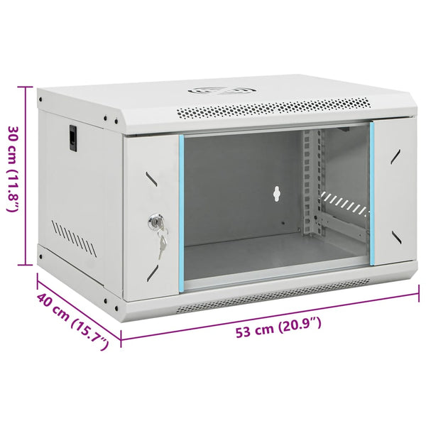 6HE Wandmontierter Netzwerkschrank 19" IP20 53x40x30 cm
