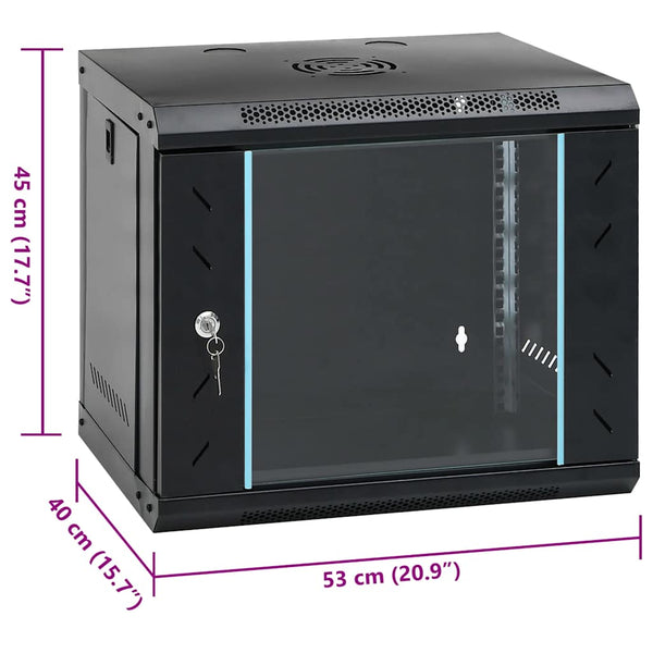 9HE Wandmontierter Netzwerkschrank 19" IP20 53x40x45 cm