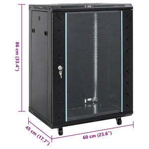 15HE Netzwerkschrank mit Schwenkfüßen 19" IP20 60x45x86 cm