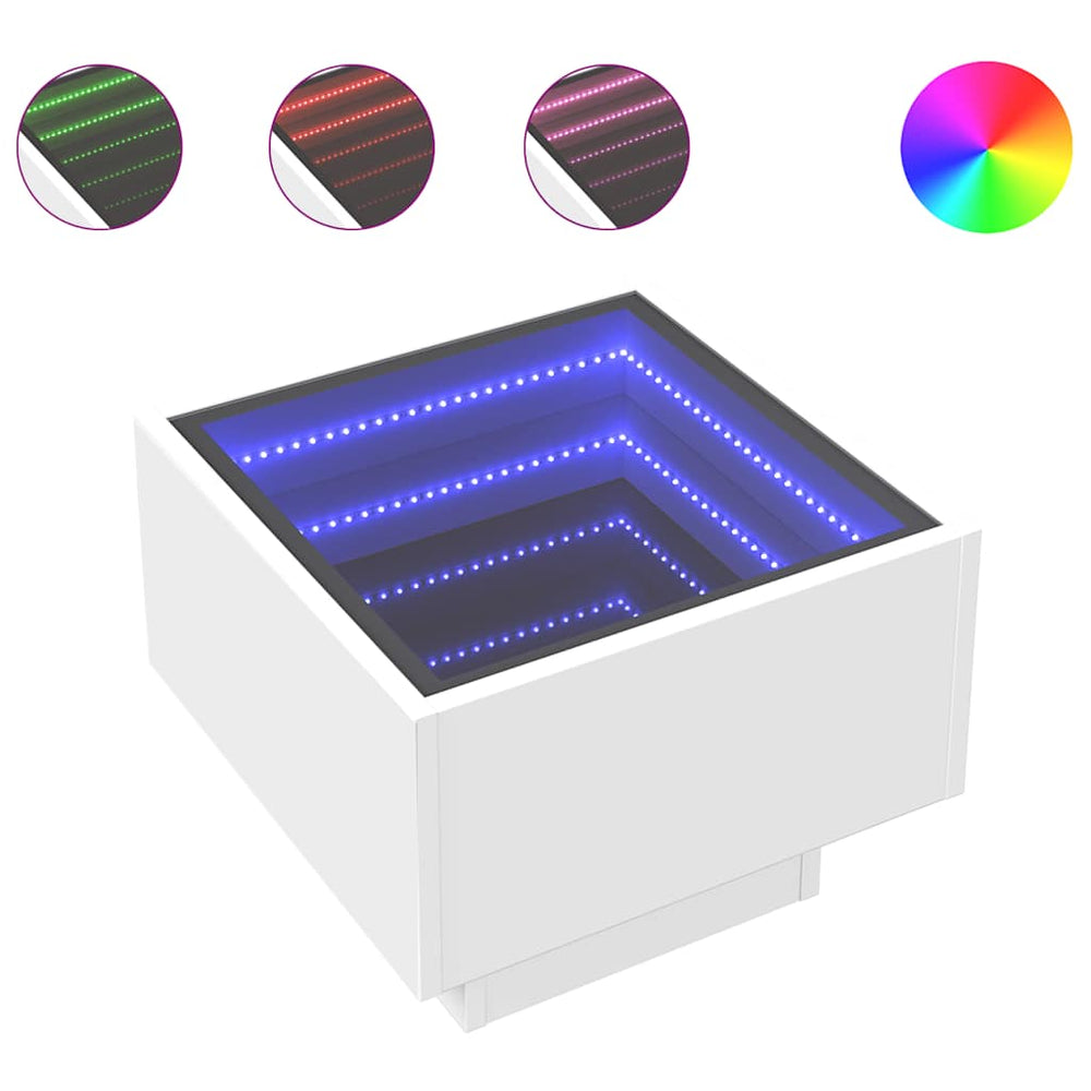 LED Beistelltisch Weiß 40x40 cm