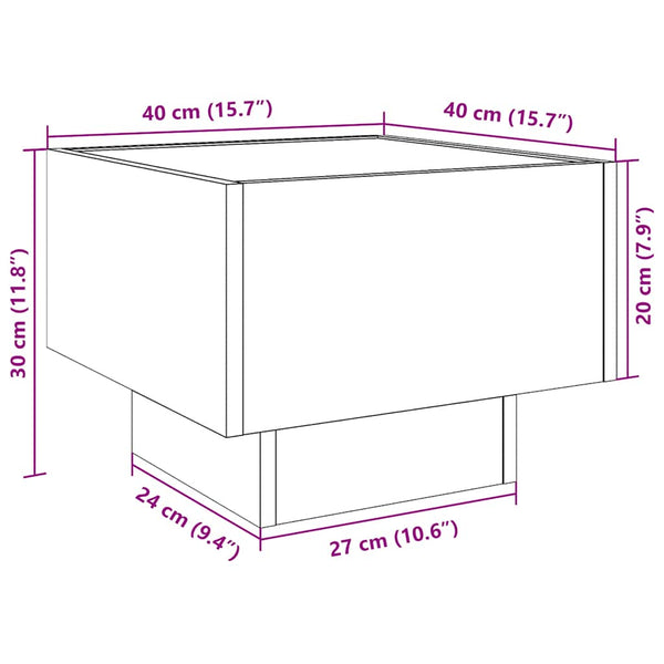LED Beistelltisch Weiß 40x40 cm
