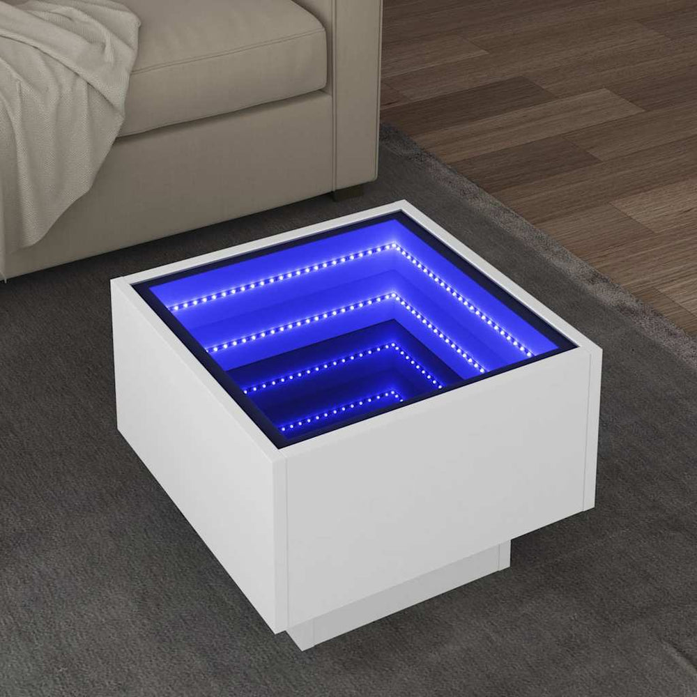LED Beistelltisch Weiß 40x40 cm