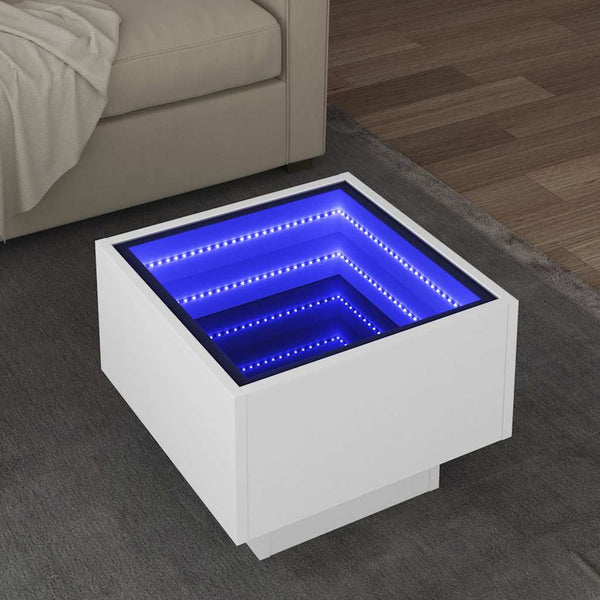 LED Beistelltisch Weiß 40x40 cm