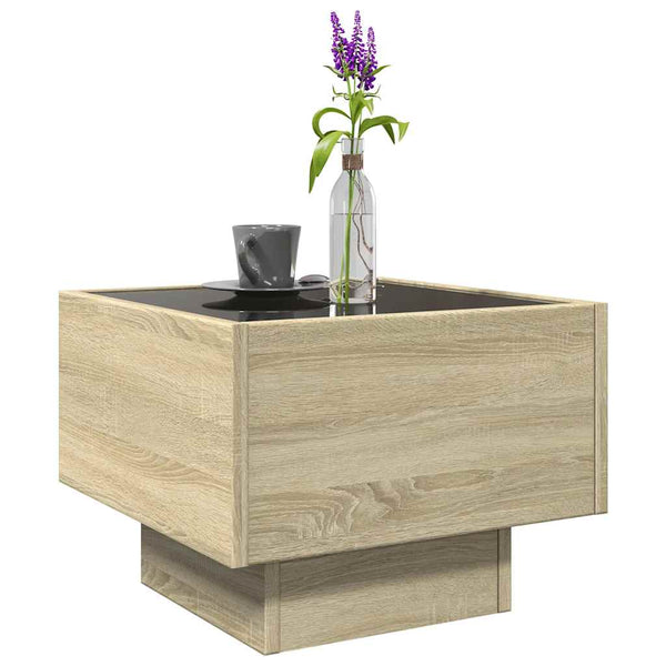 LED Beistelltisch Sonoma Eiche 40x40x30 cm