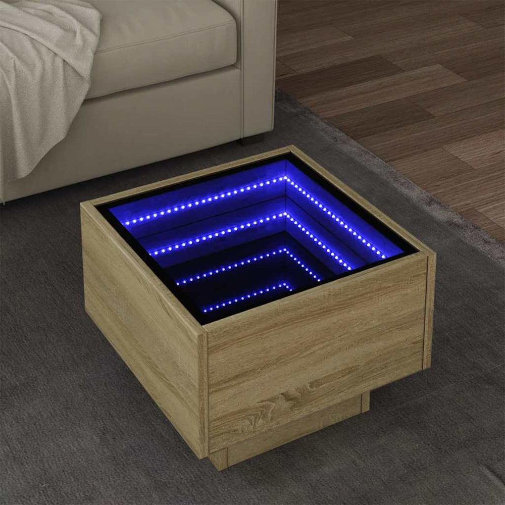 LED Beistelltisch Sonoma Eiche 40x40x30 cm