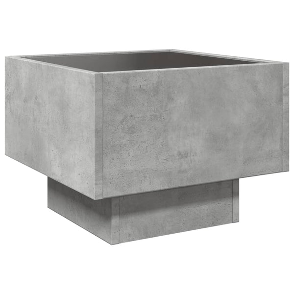 vidaXL Table d'appoint avec LED Gris béton 40x40x30 cm Bois d'ingénierie