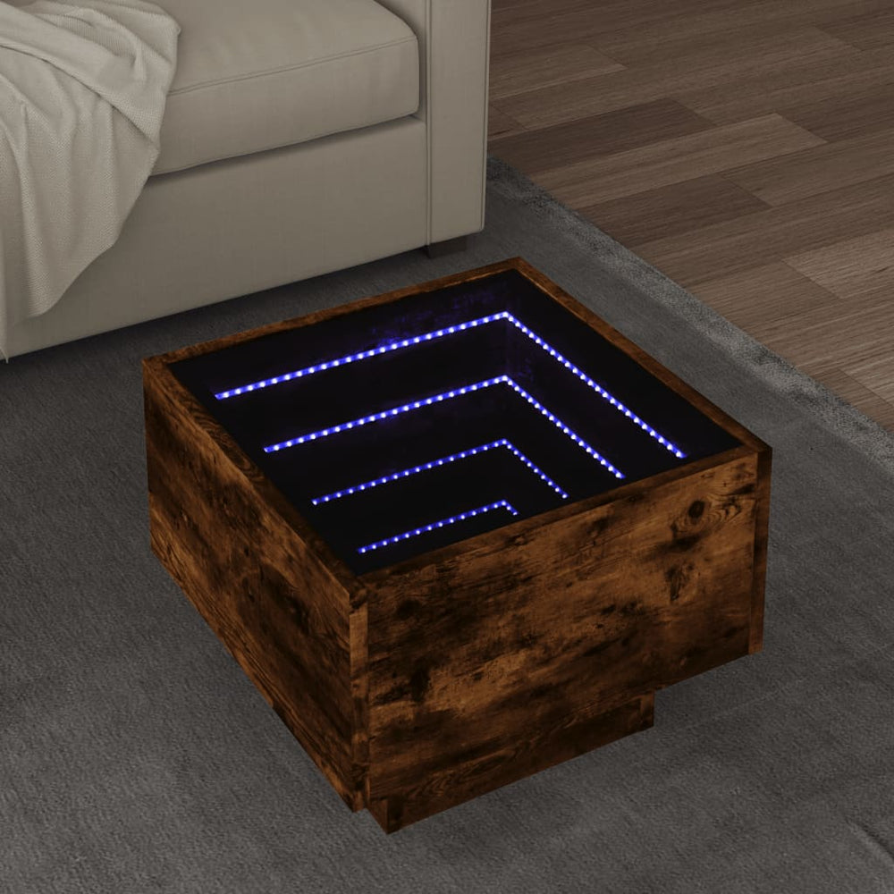 LED Beistelltisch Räuchereiche 40x40 cm