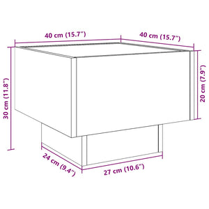 LED Beistelltisch Grau Sonoma 40x40 cm
