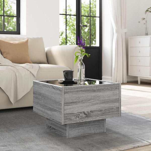 LED Beistelltisch Grau Sonoma 40x40 cm