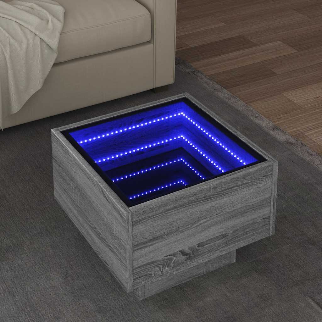 LED Beistelltisch Grau Sonoma 40x40 cm