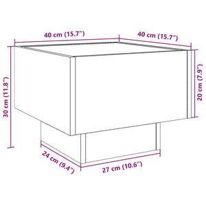 LED Beistelltisch Braun Eichenoptik 40x40 cm
