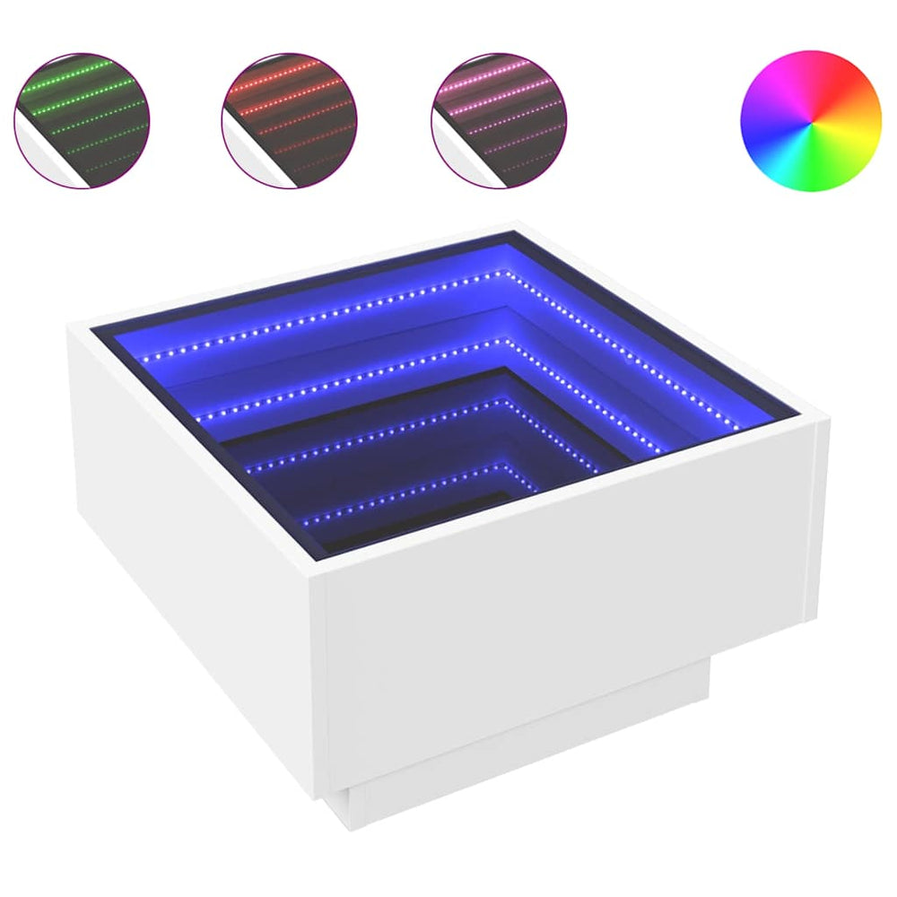 LED Couchtisch Weiß 50x50 cm