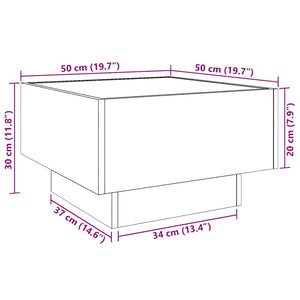LED Couchtisch Weiß 50x50 cm