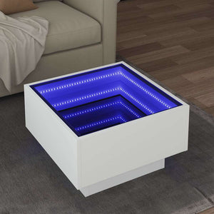 LED Couchtisch Weiß 50x50 cm
