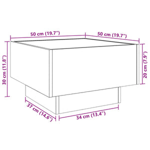 LED Couchtisch Sonoma Eiche 50x50 cm