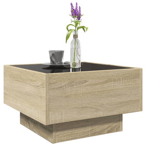 LED Couchtisch Sonoma Eiche 50x50 cm
