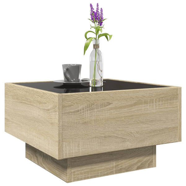 LED Couchtisch Sonoma Eiche 50x50 cm