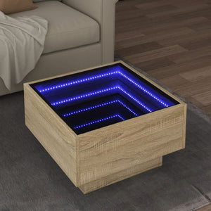 LED Couchtisch Sonoma Eiche 50x50 cm